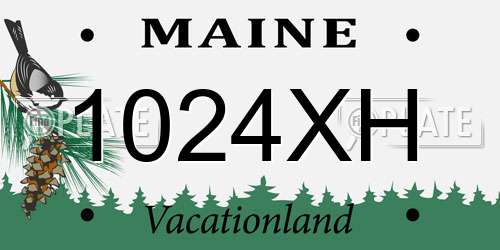 1024XH Maine License Plate