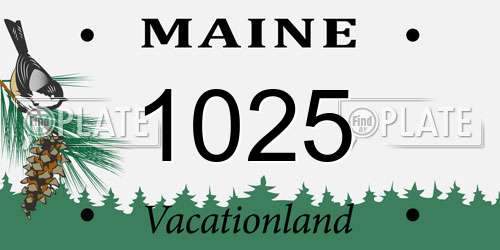 1025 Maine License Plate