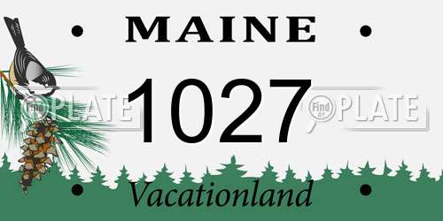 1027 Maine License Plate
