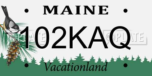 102KAQ Maine License Plate