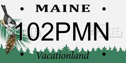 102PMN Maine License Plate