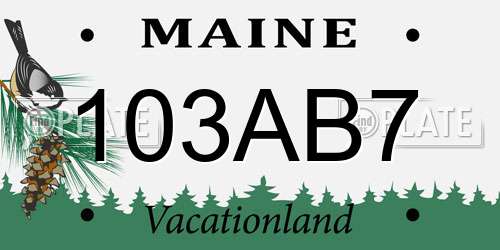 103AB7 Maine License Plate