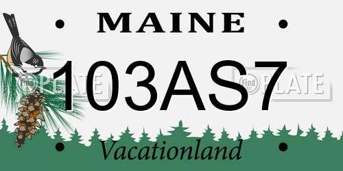 103AS7 Maine License Plate