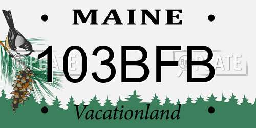 103BFB Maine License Plate