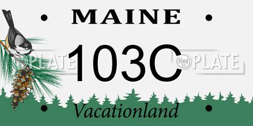 103C Maine License Plate