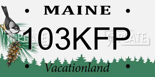 103KFP Maine License Plate