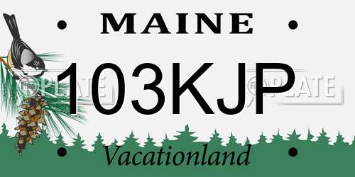 103KJP Maine License Plate