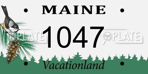 1047 Maine License Plate