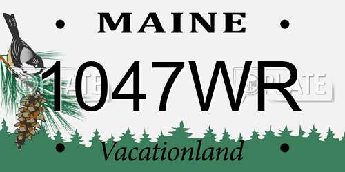 1047WR Maine License Plate