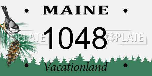 1048 Maine License Plate