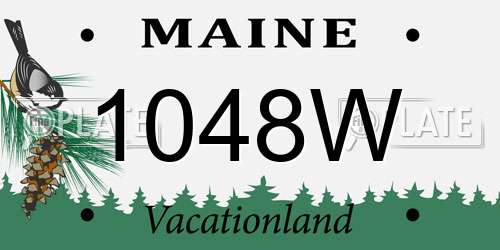 1048W Maine License Plate