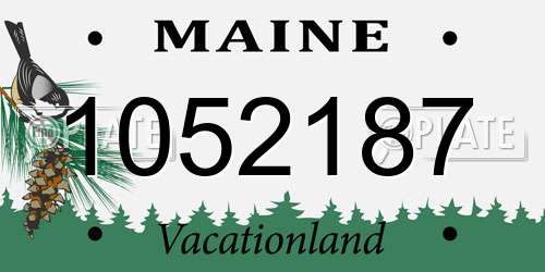 1052187 Maine License Plate