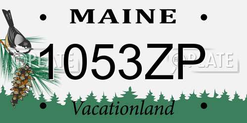 1053ZP Maine License Plate