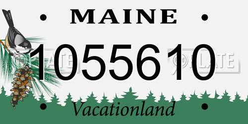 1055610 Maine License Plate