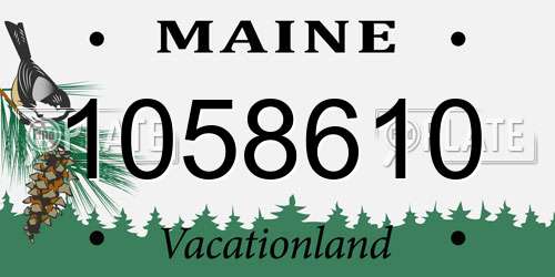 1058610 Maine License Plate