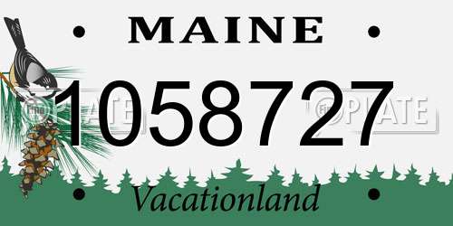 1058727 Maine License Plate