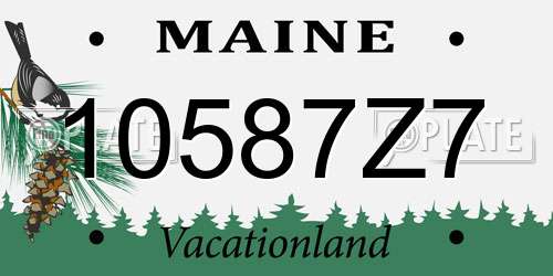 10587Z7 Maine License Plate