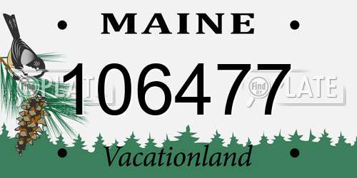 106477 Maine License Plate