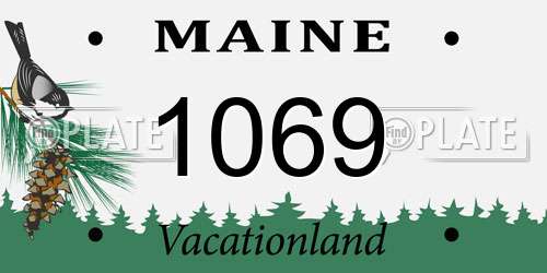 1069 Maine License Plate