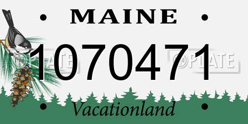 1070471 Maine License Plate