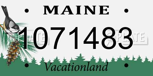 1071483 Maine License Plate