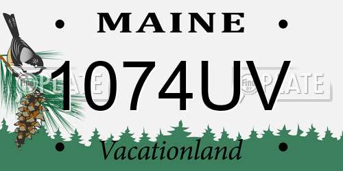 1074UV Maine License Plate