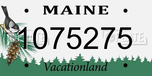 1075275 Maine License Plate