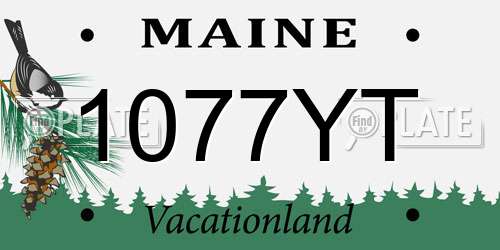 1077YT Maine License Plate