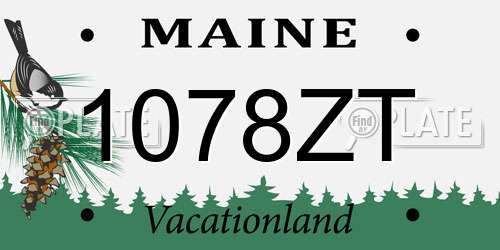 1078ZT Maine License Plate