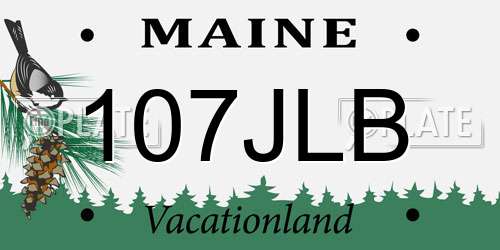 107JLB Maine License Plate