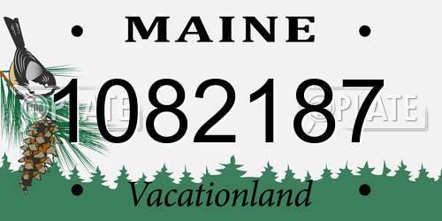 1082187 Maine License Plate