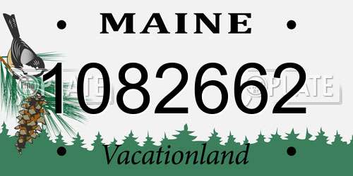 1082662 Maine License Plate