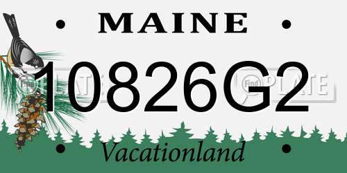 10826G2 Maine License Plate