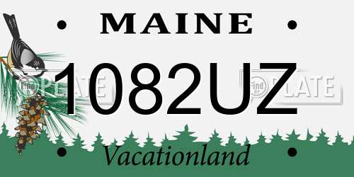 1082UZ Maine License Plate