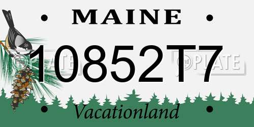 10852T7 Maine License Plate