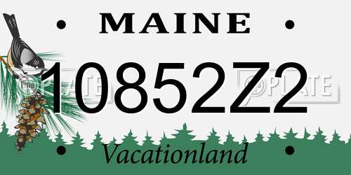 10852Z2 Maine License Plate