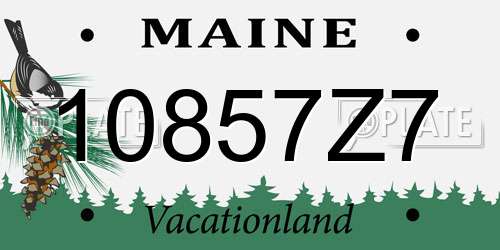 10857Z7 Maine License Plate