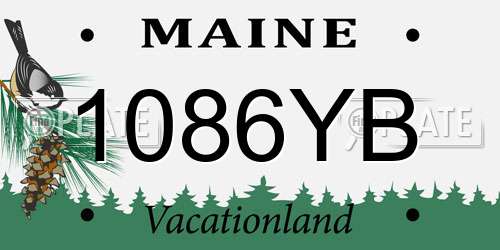 1086YB Maine License Plate