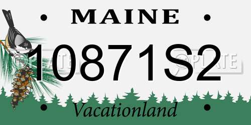 10871S2 Maine License Plate