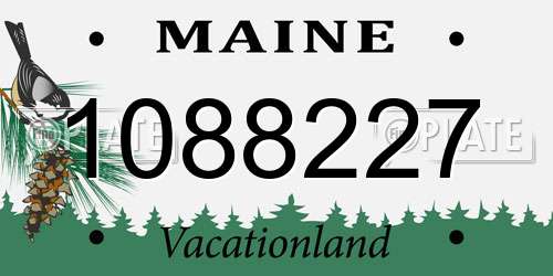 1088227 Maine License Plate