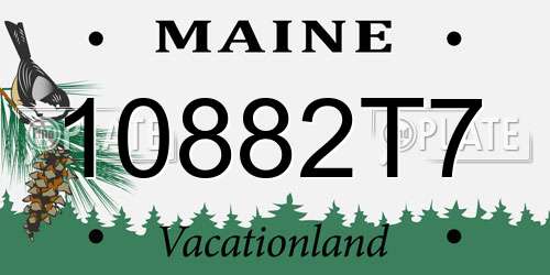 10882T7 Maine License Plate