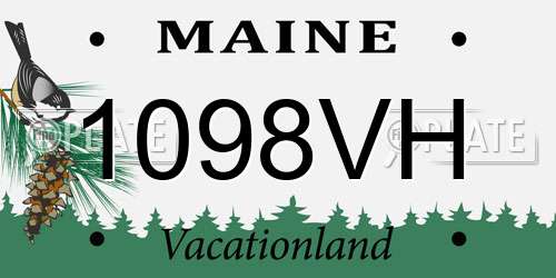 1098VH Maine License Plate