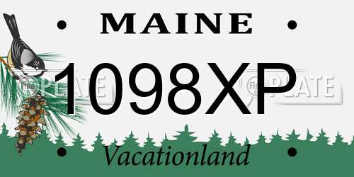 1098XP Maine License Plate