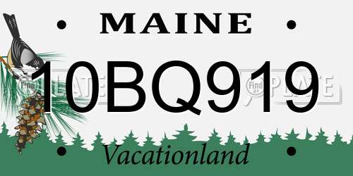 10BQ919 Maine License Plate