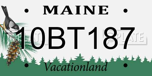 10BT187 Maine License Plate