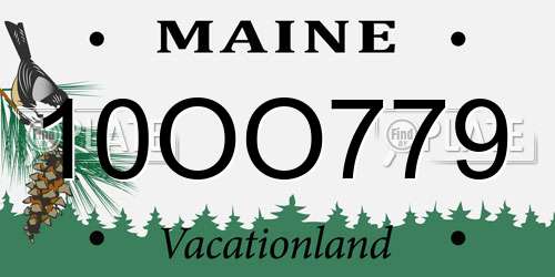 10OO779 Maine License Plate