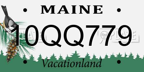 10QQ779 Maine License Plate