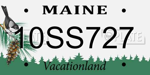10SS727 Maine License Plate