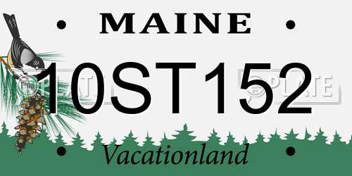 10ST152 Maine License Plate