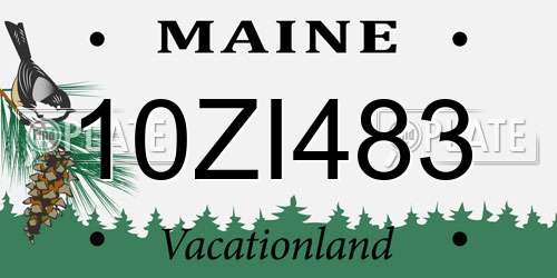 10ZI483 Maine License Plate